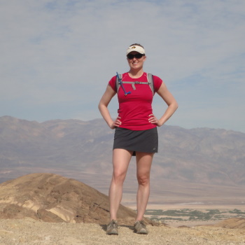 Katherine Sauer hiking in Death Valley, CA